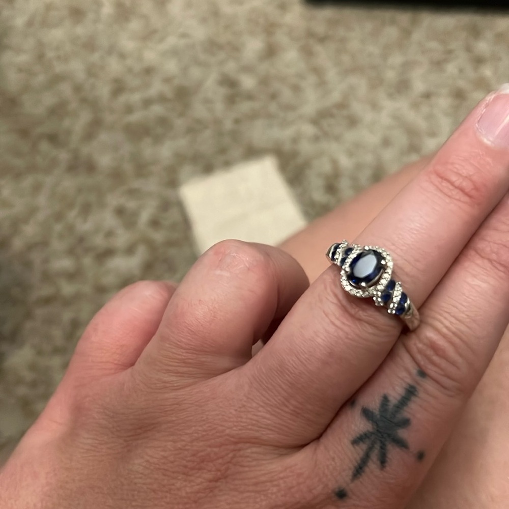 Lab Created Blue Sapphire Ring - image 2